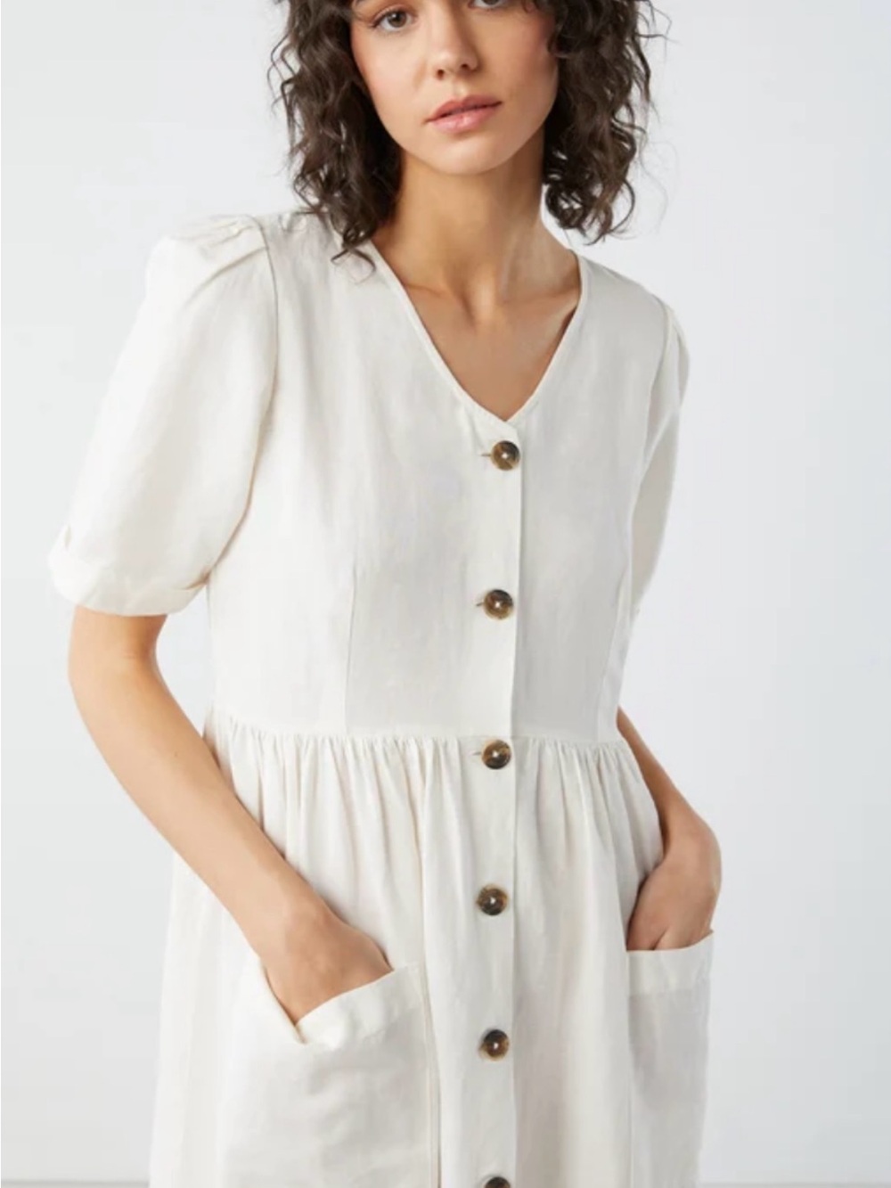 Oak + Fort Button Front Midi Dress, size small